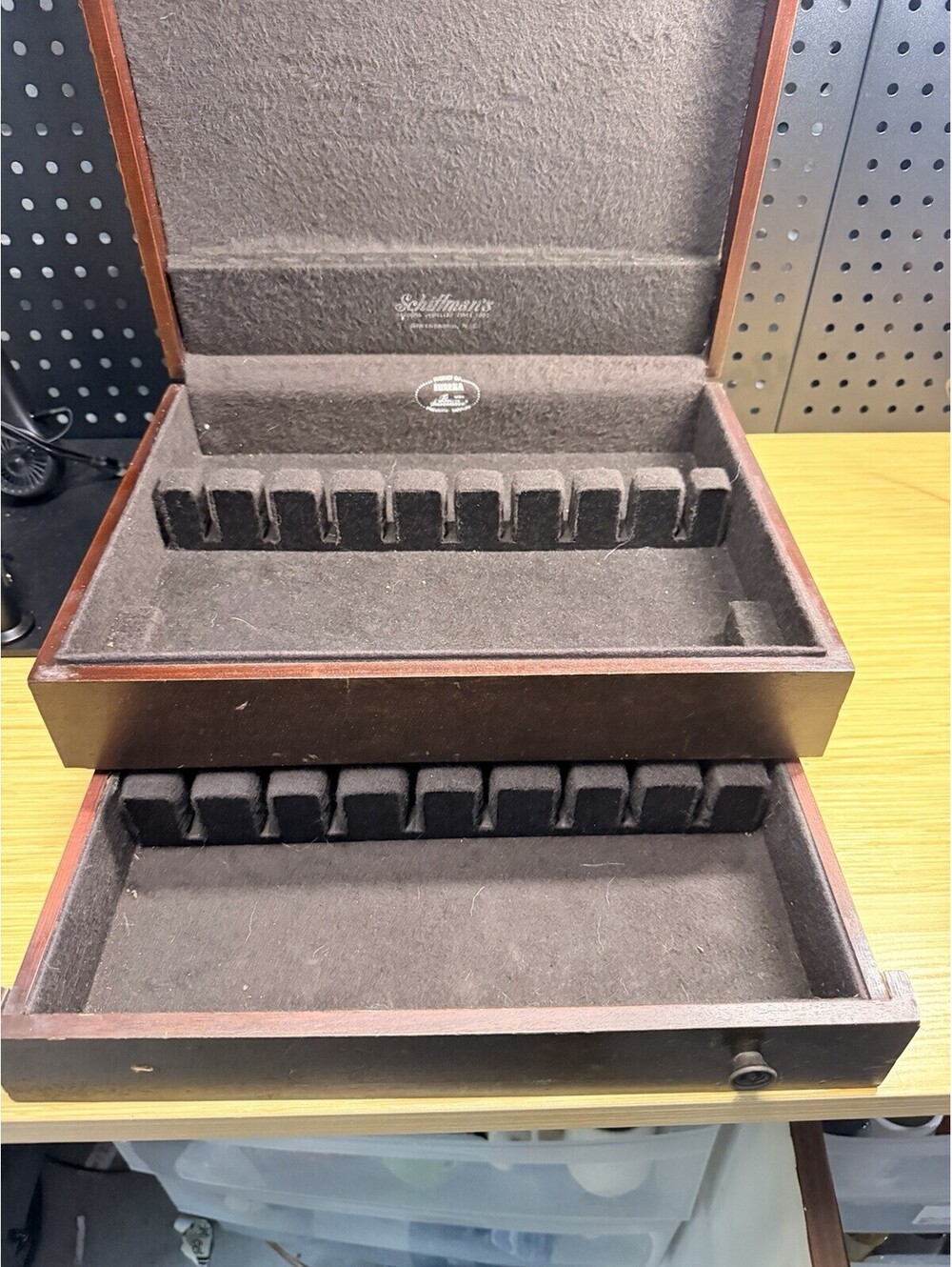 Reed And Barton Eureka Mahogany Ornate Silver Flatware Jewelry Storage Chest Box
